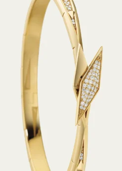 Monica Rich KosannPoints North 18K Yellow Gold Cuff with Pave Diamond Clasp, Large