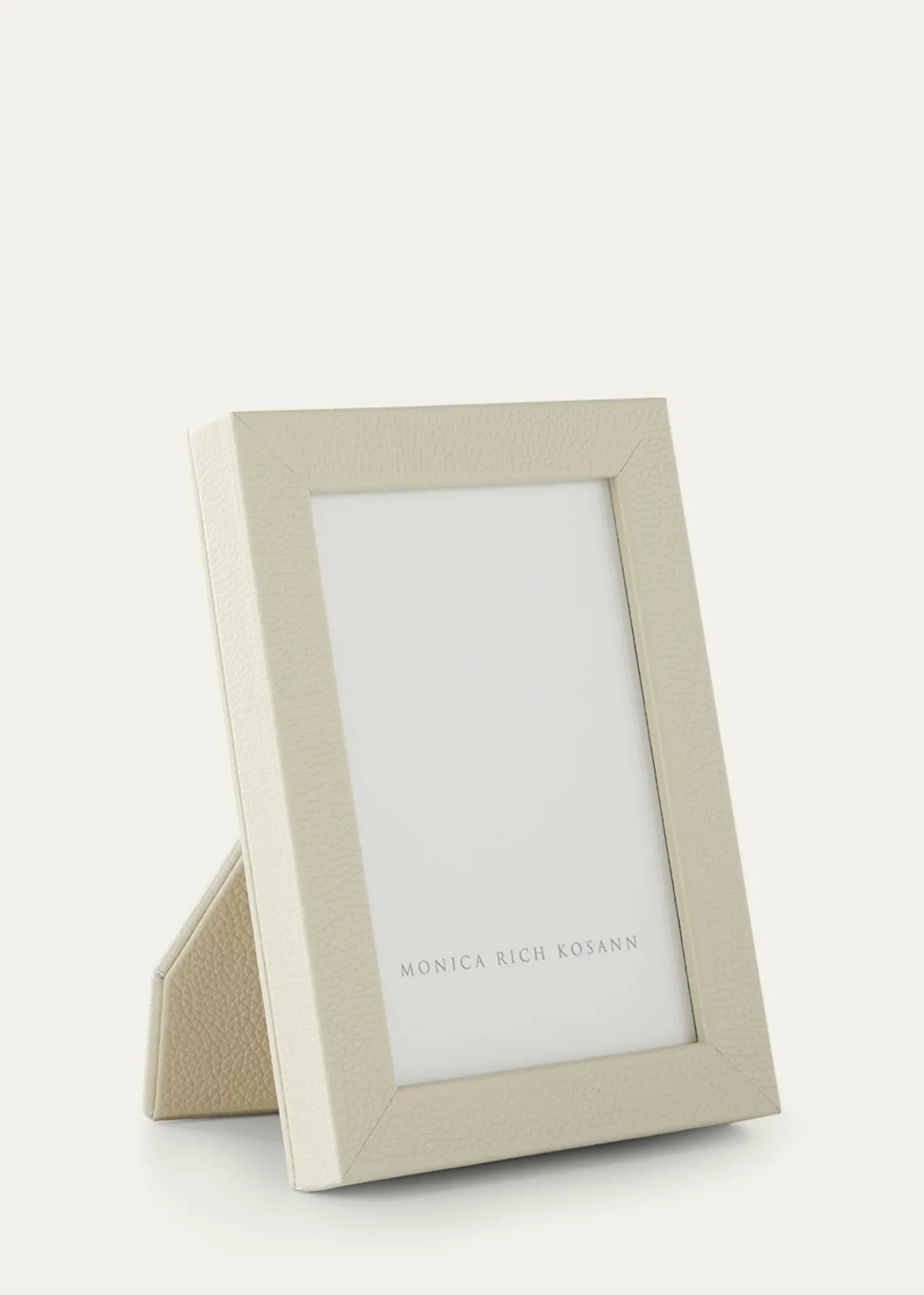 Monica Rich KosannCream Pebbled Leather Frame, 4" x 6"