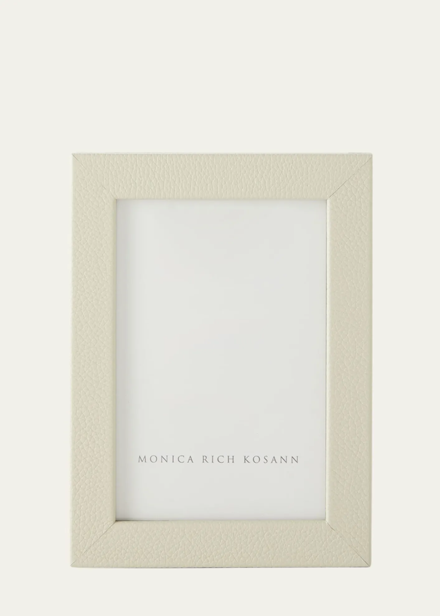 Monica Rich KosannCream Pebbled Leather Frame, 4" x 6"