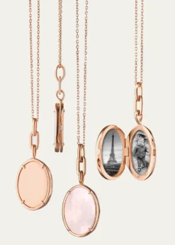 Monica Rich Kosann18K Rose Gold Elle Slim Mother-of-Pearl Locket