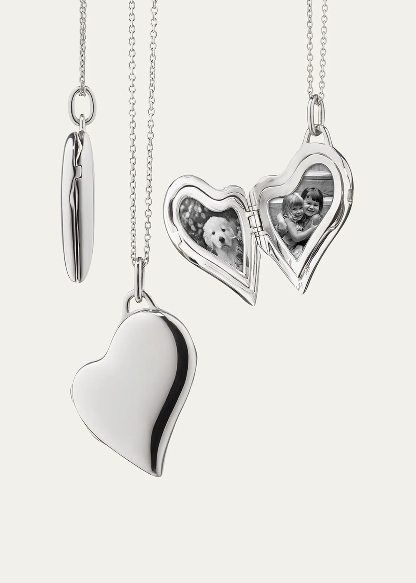 Monica Rich KosannSterling Silver Asymmetrical Heart Slim Locket Necklace