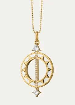 Monica Rich KosannWhite Enamel Sundial - Time is Precious