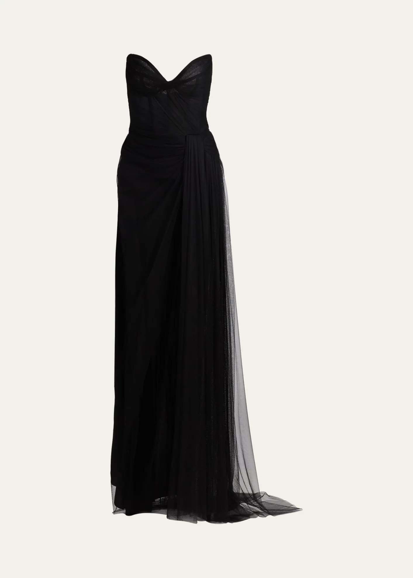 Monique LhuillierNo Wrap Strapless Tulle Gown