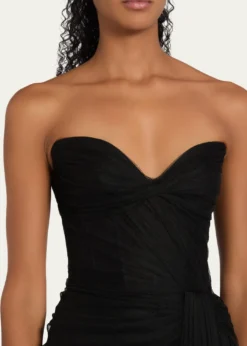 Monique LhuillierNo Wrap Strapless Tulle Gown