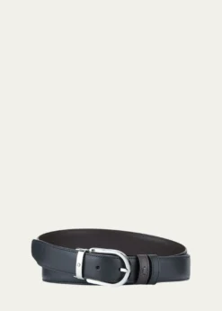 MontblancMen's Horseshoe-Buckle Reversible Leather Belt