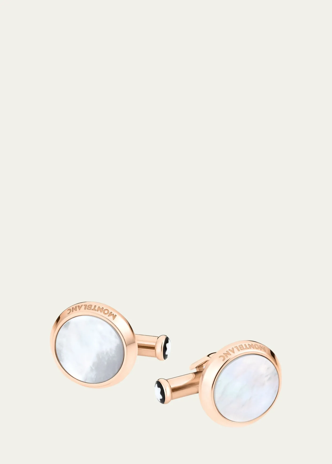 MontblancMother-of-Pearl Round Rose Golden Cuff Links