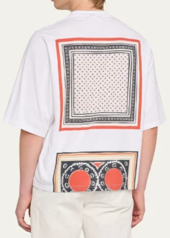 MORDECAIMen's Cotton Jersey Foulard-Print Crewneck T-Shirt