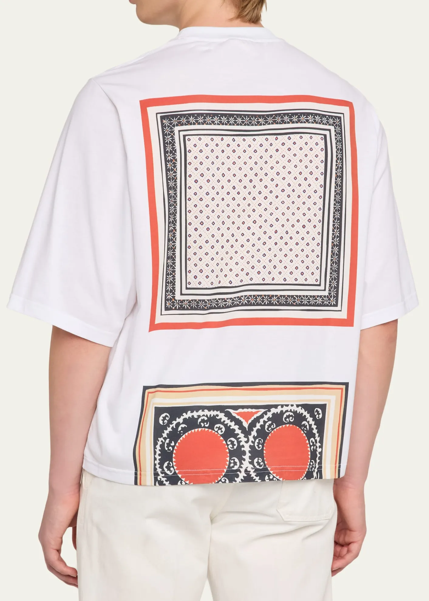 MORDECAIMen's Cotton Jersey Foulard-Print Crewneck T-Shirt