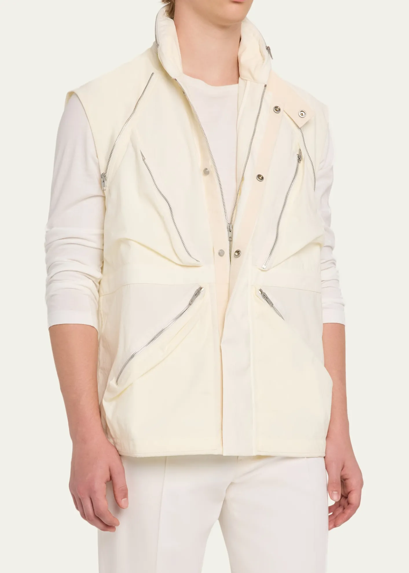 MORDECAIMen's Parachute Multi-Zip Nylon Vest
