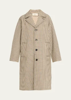 6397Motaring Check Wool Coat