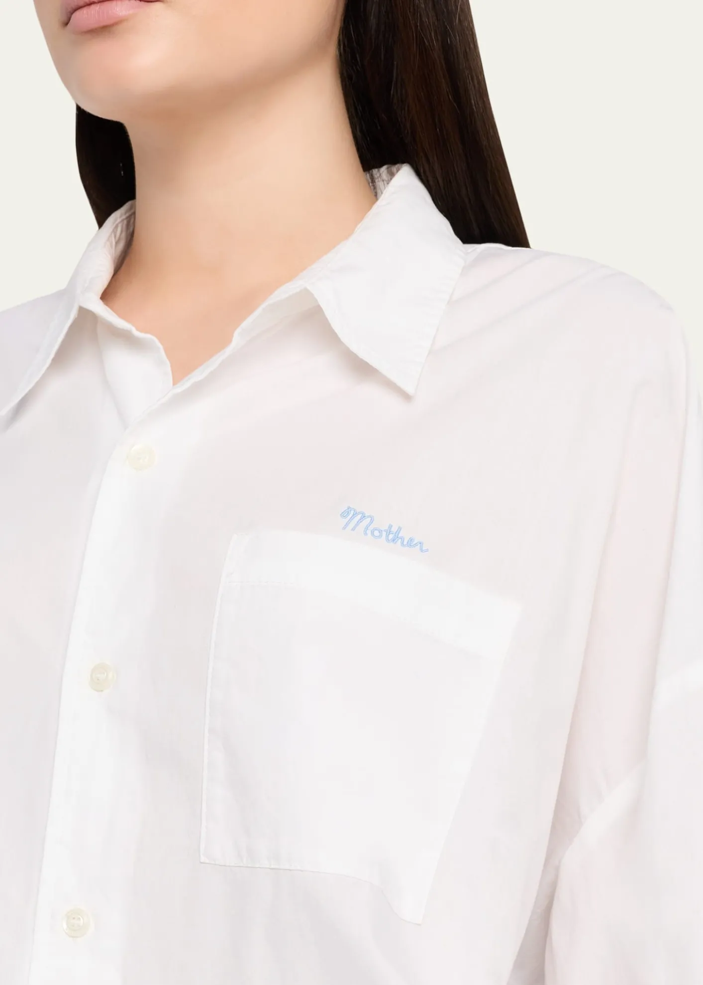 MOTHERThe Scrunchie Frenchie Cropped Button-Front Shirt