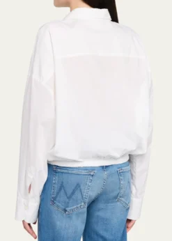 MOTHERThe Scrunchie Frenchie Cropped Button-Front Shirt