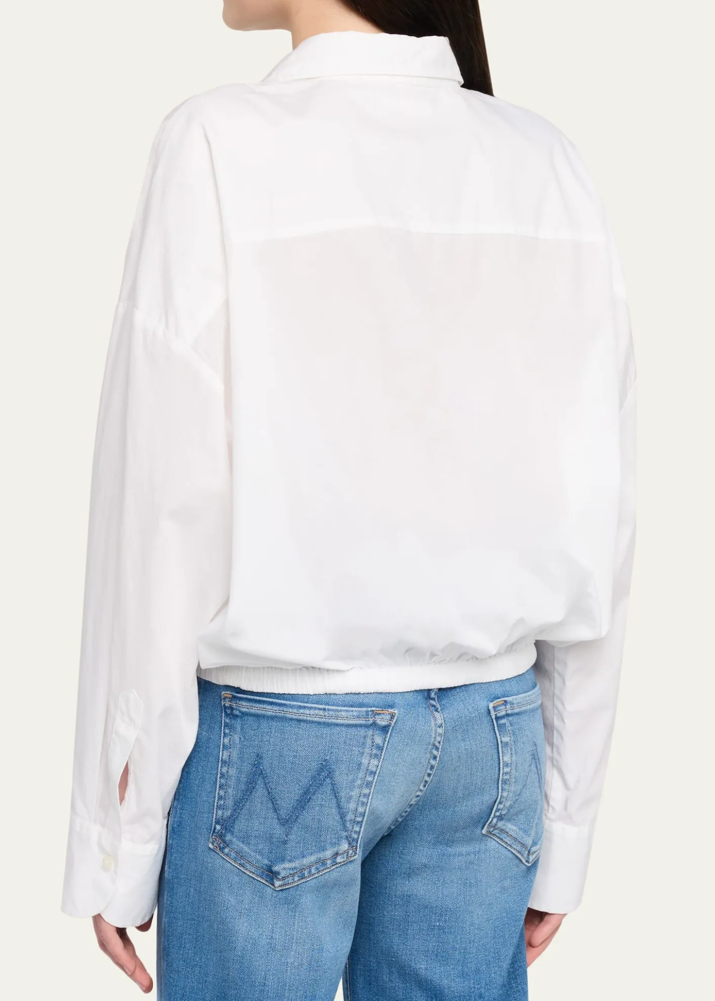 MOTHERThe Scrunchie Frenchie Cropped Button-Front Shirt