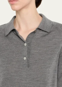 NACKIYECashmere-Silk Polo Knit Top