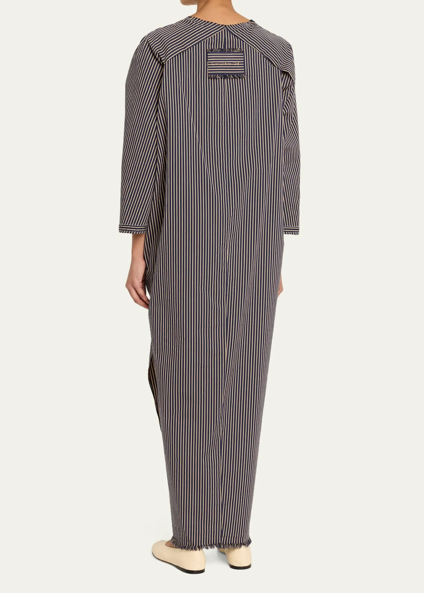 NACKIYEOffshore Striped Long-Sleeve Maxi Caftan Dress