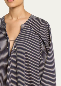 NACKIYEOffshore Striped Long-Sleeve Maxi Caftan Dress
