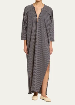 NACKIYEOffshore Striped Long-Sleeve Maxi Caftan Dress