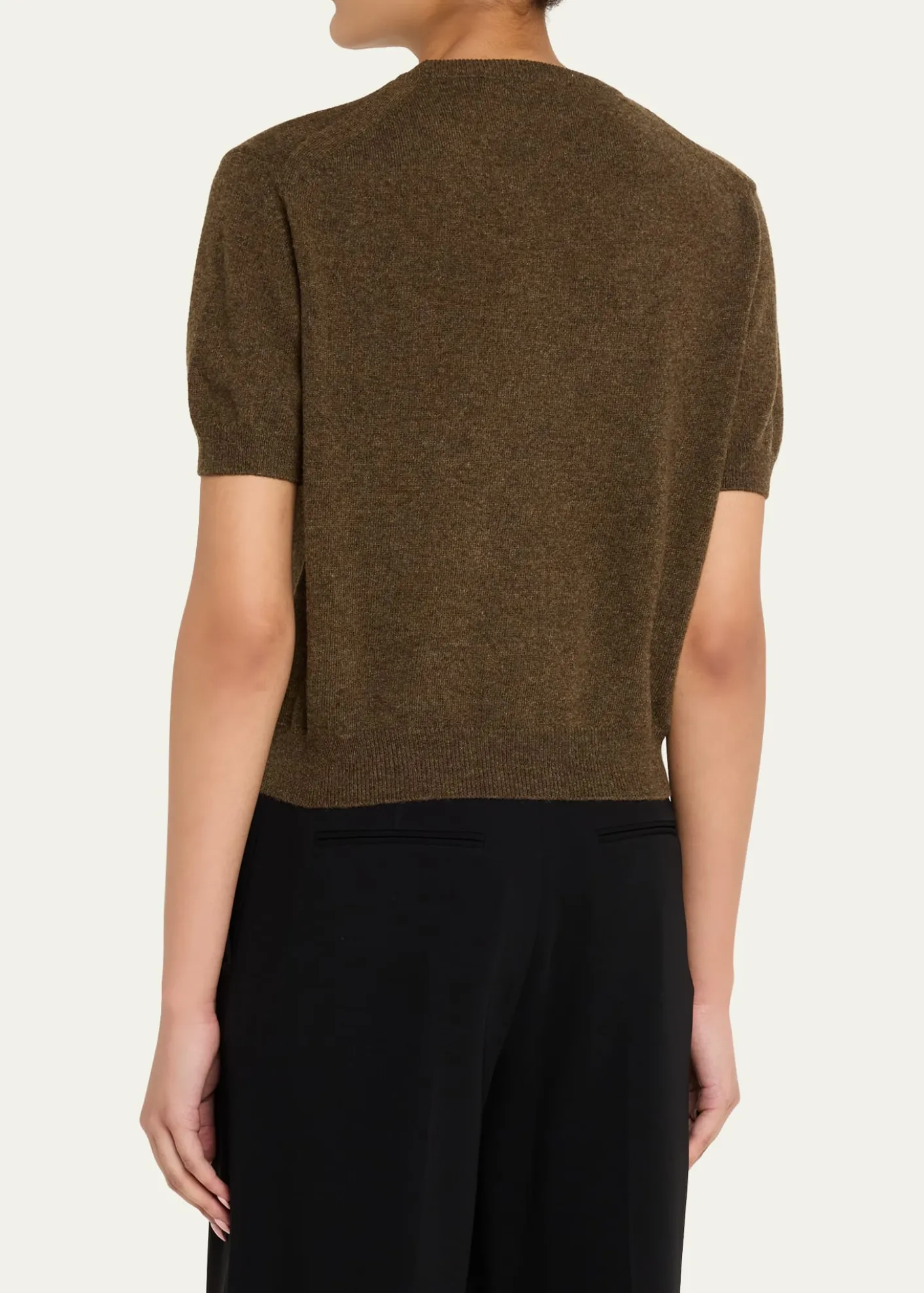 NACKIYEPearl Cashmere Short-Sleeve Sweater