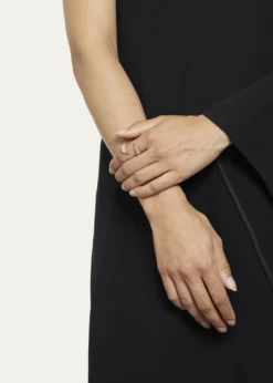 Nak ArmstrongRuched Open Coil Ring Guard with White Diamonds and 20K Rose Gold, Size 6.5
