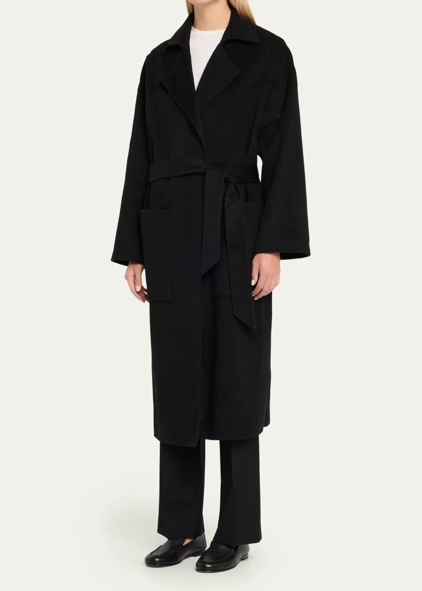 NanushkaAlamo Wool-Blend Long Wrap Coat