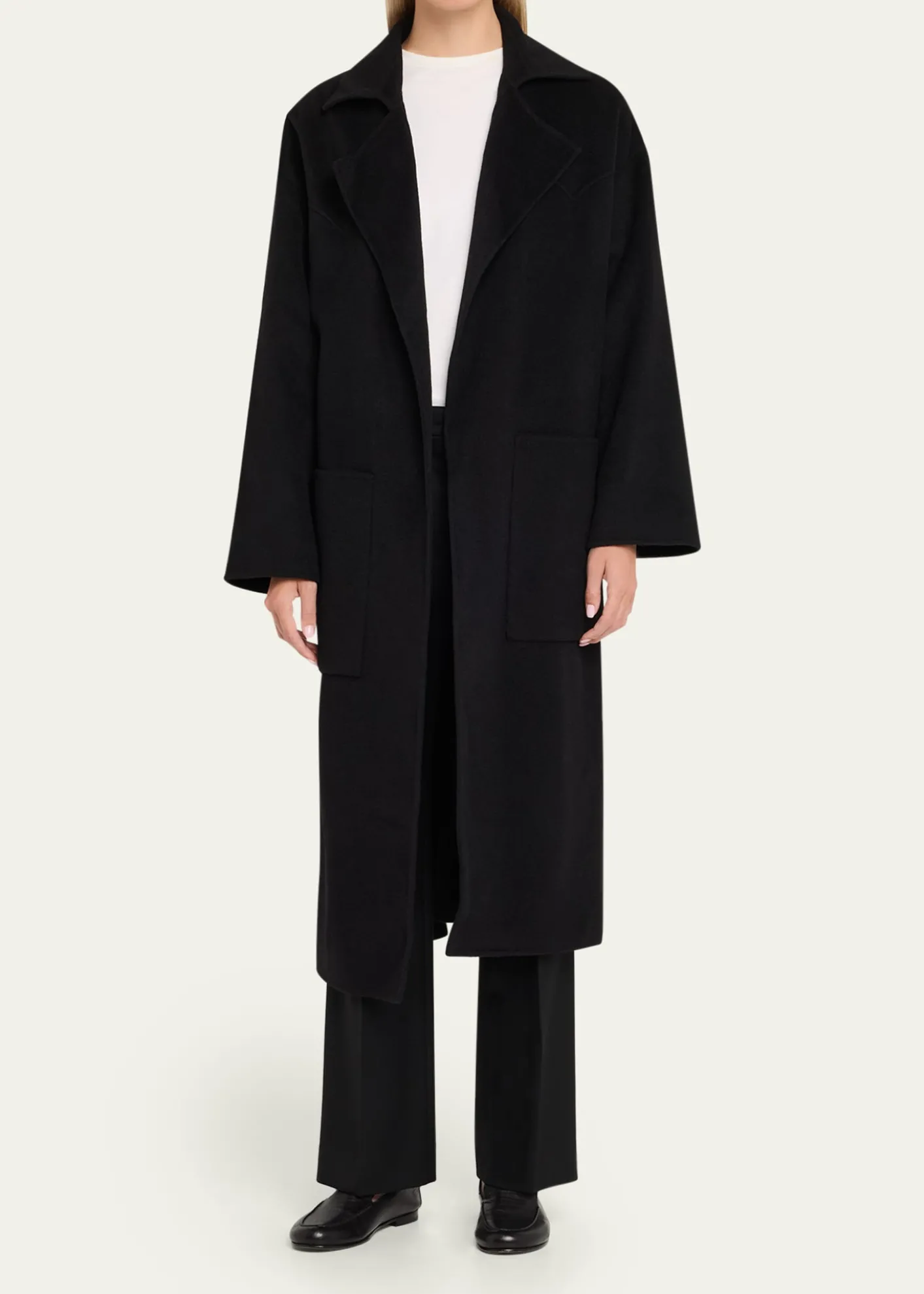 NanushkaAlamo Wool-Blend Long Wrap Coat