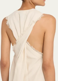 NanushkaAmarilis Linen Fringe Maxi Dress