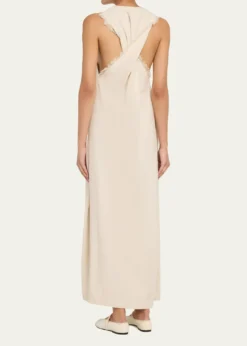 NanushkaAmarilis Linen Fringe Maxi Dress