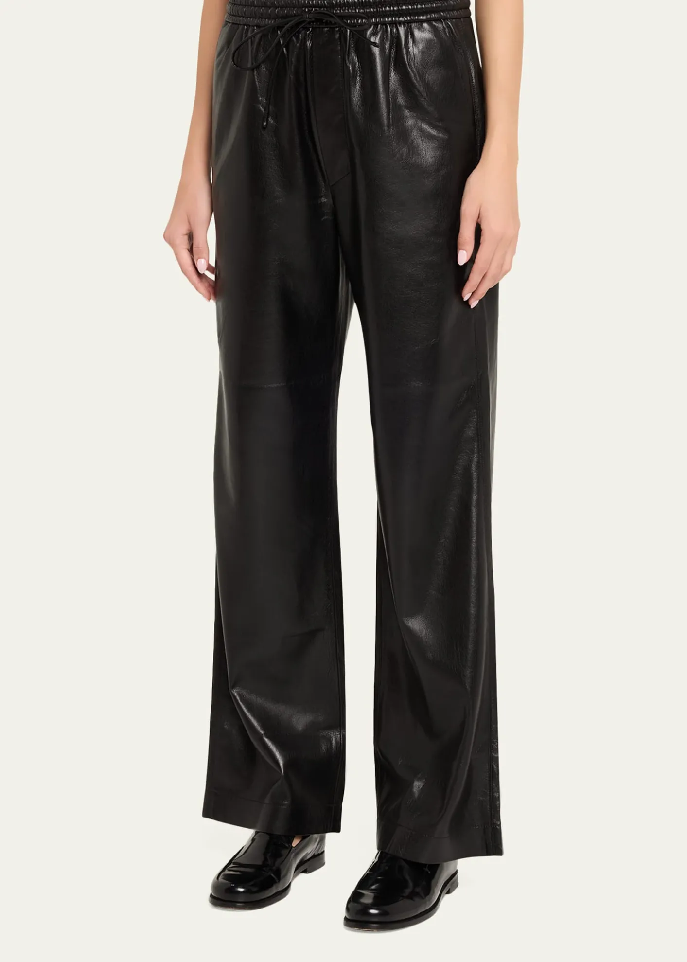 NanushkaCalie Alt-Leather Drawstring Pants