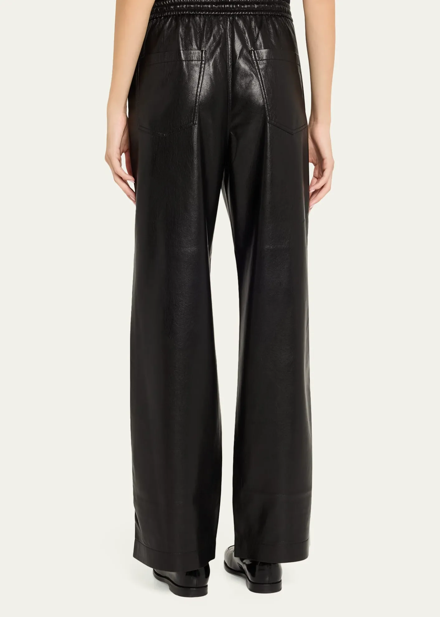 NanushkaCalie Alt-Leather Drawstring Pants