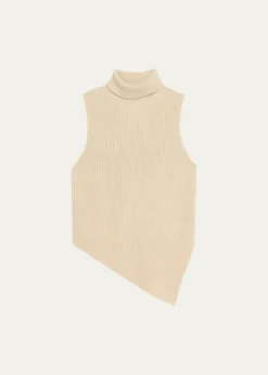 NanushkaFennec Sleeveless Asymmetric Turtleneck Sweater