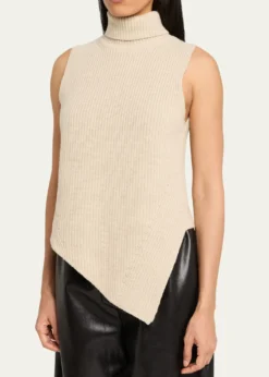 NanushkaFennec Sleeveless Asymmetric Turtleneck Sweater