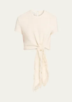 NanushkaMariel Cotton Linen Tweed T-Shirt
