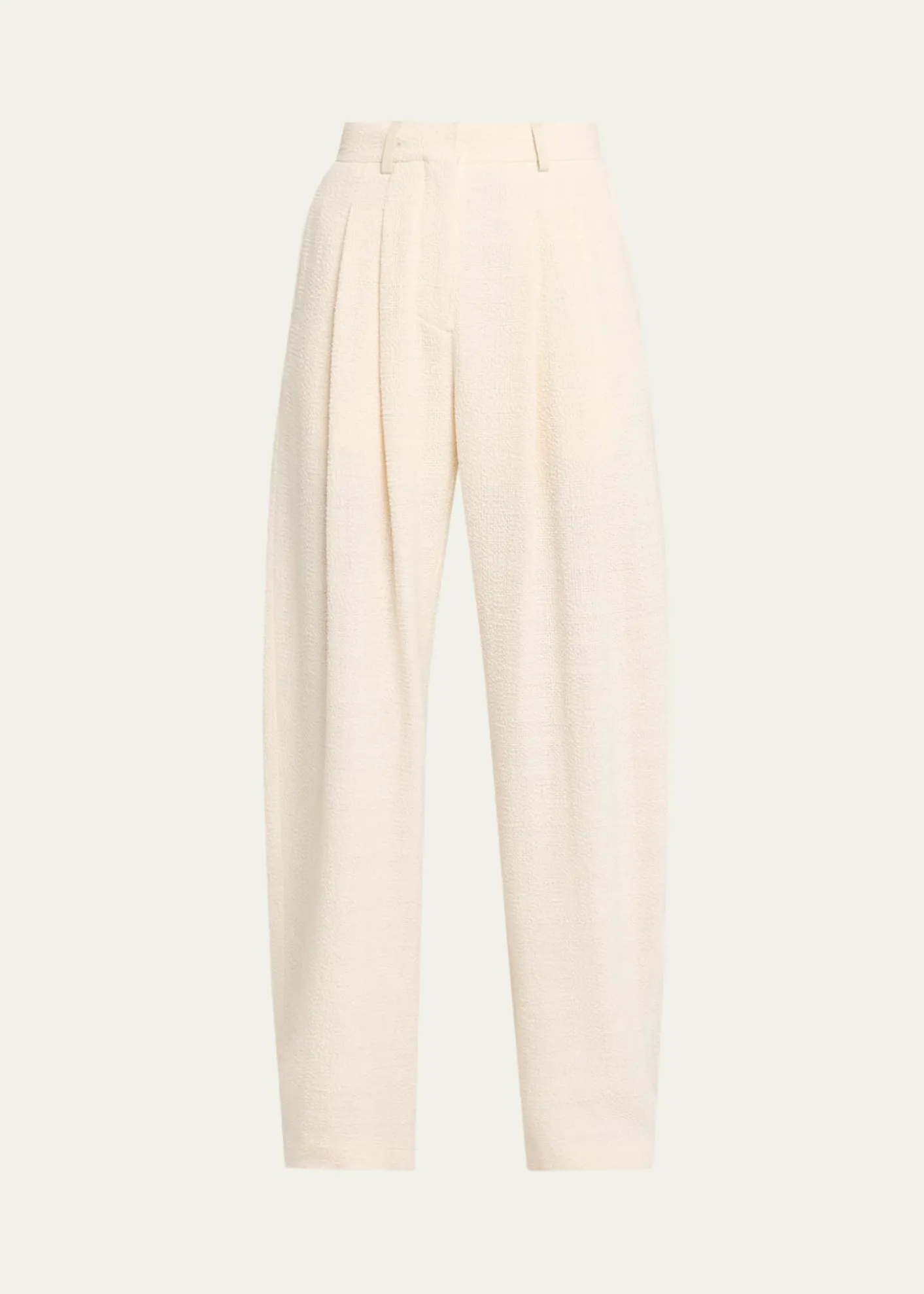NanushkaSeka Cotton Linen Tweed Tapered Tailoring Pants