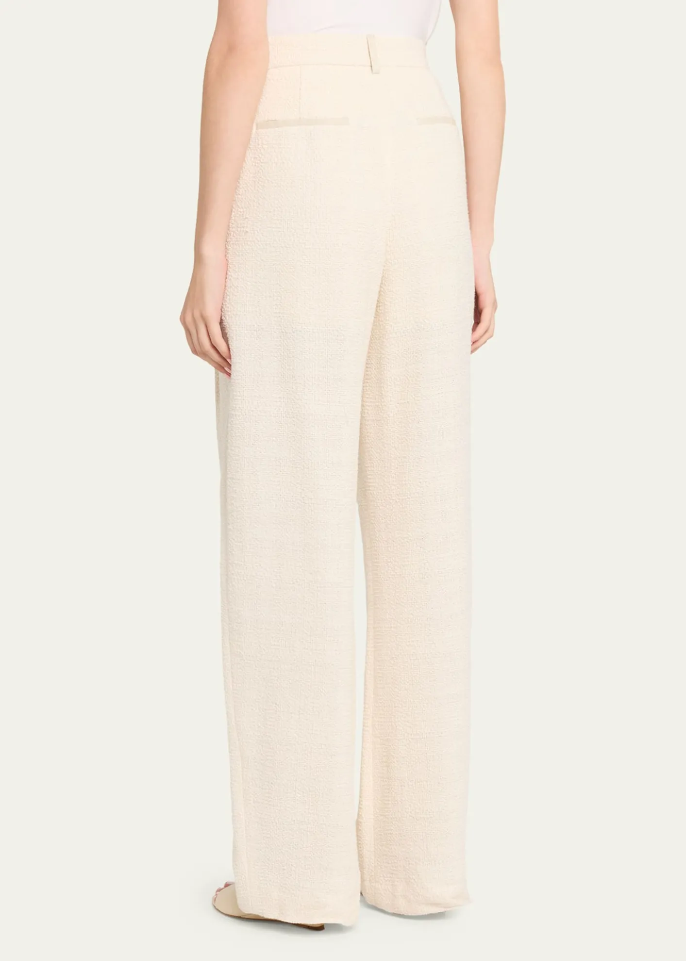 NanushkaSeka Cotton Linen Tweed Tapered Tailoring Pants