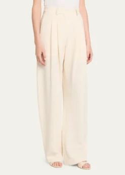 NanushkaSeka Cotton Linen Tweed Tapered Tailoring Pants