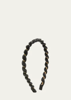 Natasha Accessories LimitedTwisted Leather Headbands, 2 Pack