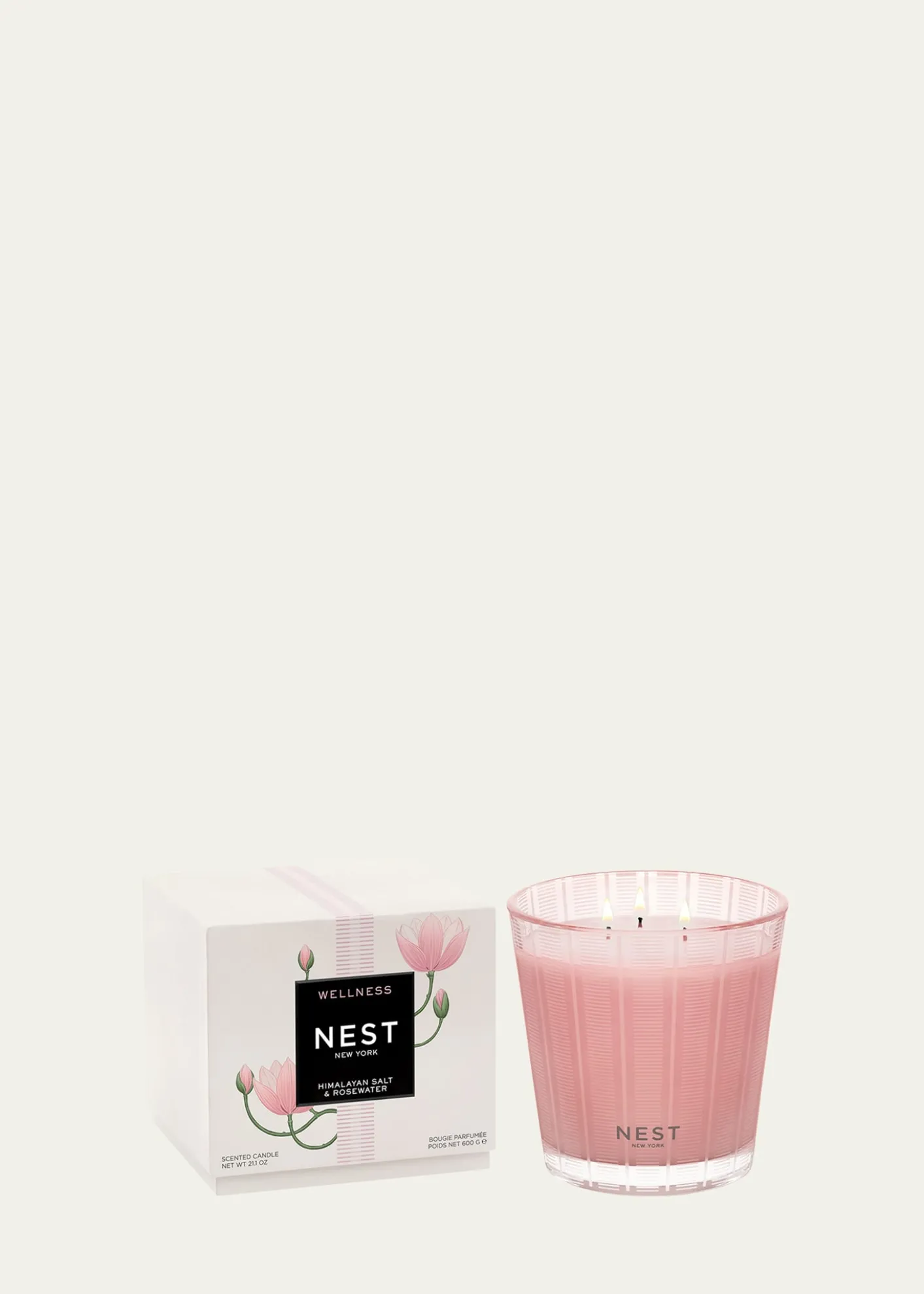 NEST New YorkHimalayan Salt Rosewater 3 Wick Candle, 21.2 oz.