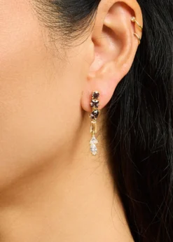 Nickho ReyJulie 14K Gold Vermeil Cubic Zirconia Medium Linear Earrings