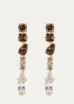 Nickho ReyJulie 14K Gold Vermeil Cubic Zirconia Medium Linear Earrings