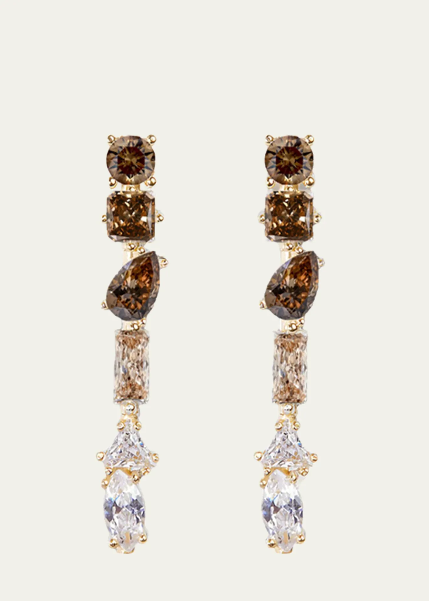 Nickho ReyJulie 14K Gold Vermeil Cubic Zirconia Medium Linear Earrings