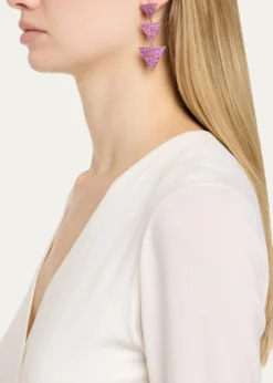 Nickho ReyMeghan Drop Earrings with Crystals, Hot Pink
