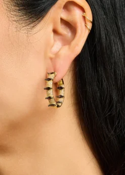 Nickho ReyRollins 14K Gold Vermeil Cubic Zirconia Hoop Earrings