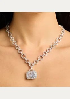 Nickho ReyHoulehan Necklace with Crushed Ice Pendant, White