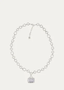 Nickho ReyHoulehan Necklace with Crushed Ice Pendant, White