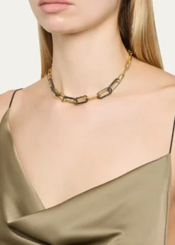 Nickho ReyLink Collar Necklace with Black Crystals