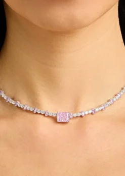 Nickho ReyMilo Rhodium Vermeil Cubic Zirconia Tennis Necklace