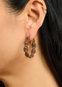 Nickho ReyMini Sylvie Hoop Earrings, Espresso