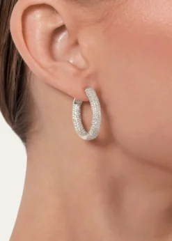 Nickho ReyMini Tire Hoop Earrings, White