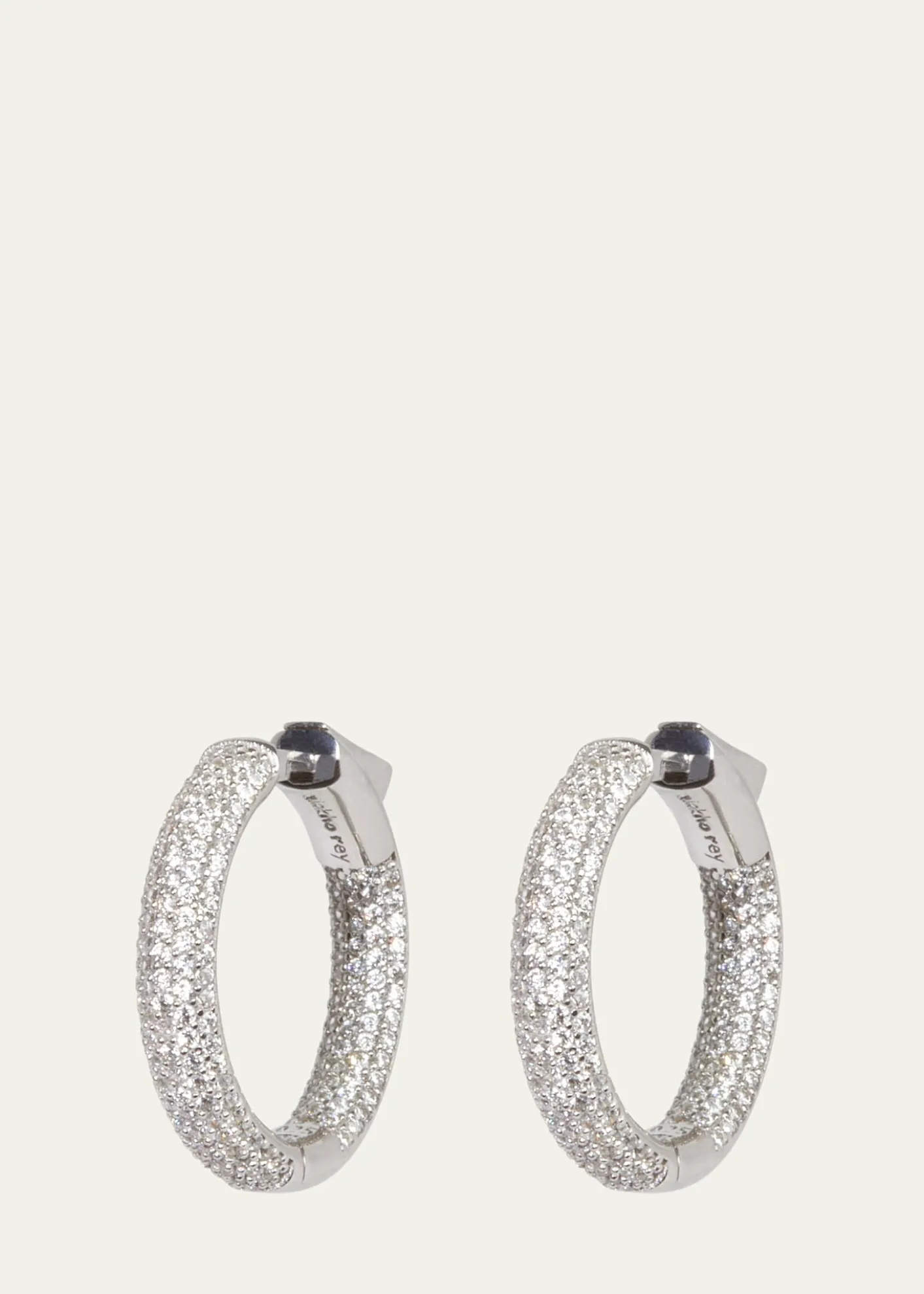 Nickho ReyMini Tire Hoop Earrings, White
