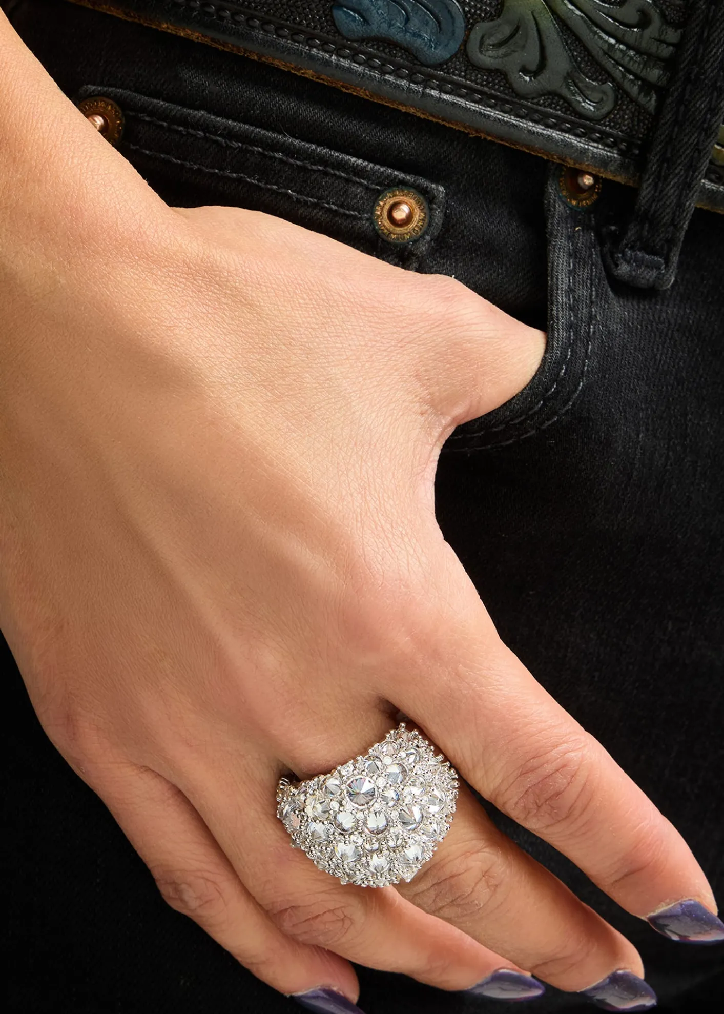 Nickho ReyStetson Ring, White, Size 8